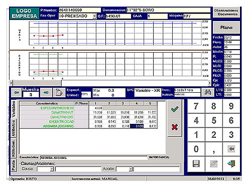 Software for
the Quality Control during processes